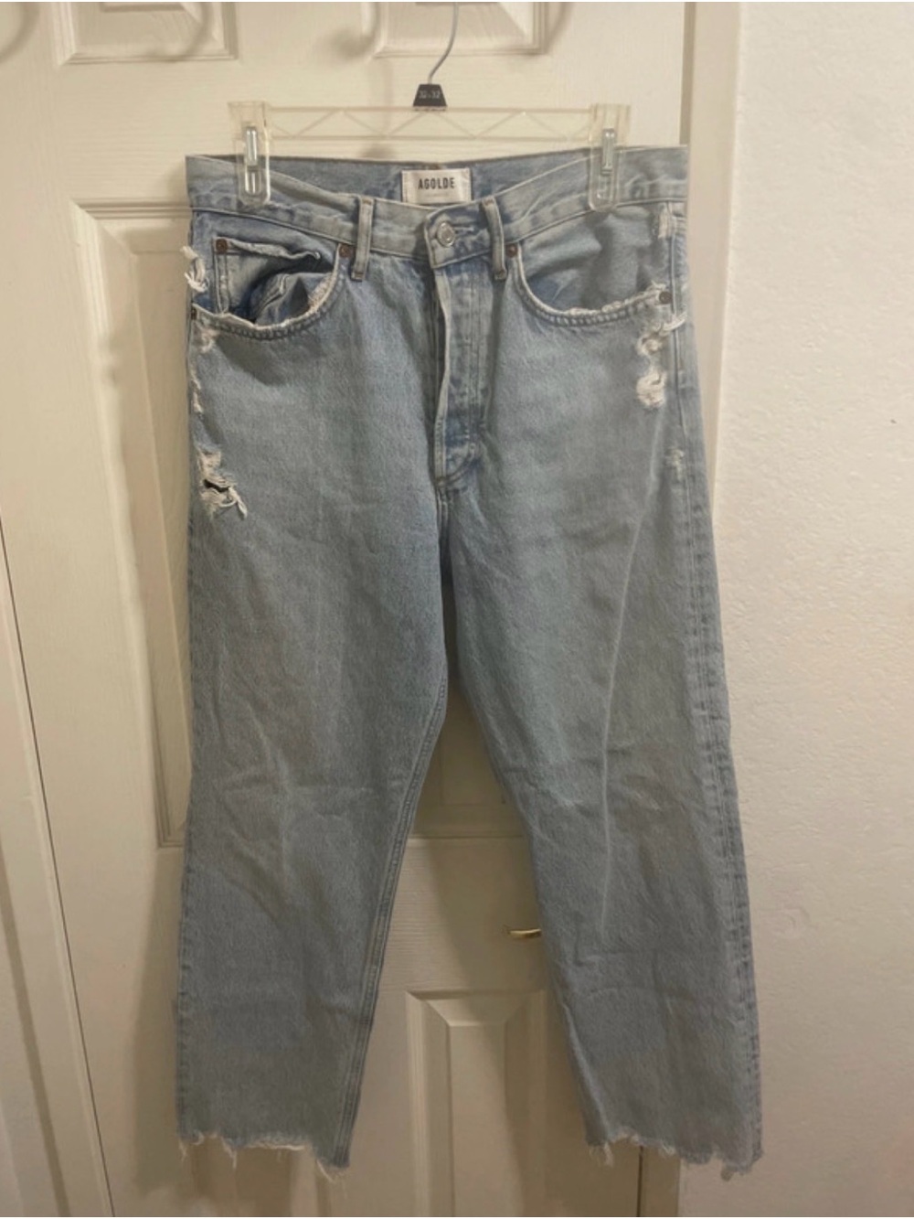 Agolde Light Wash Relaxed Distressed Men's Jeans
